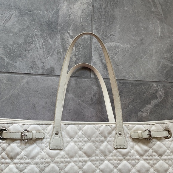 Dior Coated Canvas Cannage Tote Bag White - Picture 7 of 17